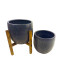 Plant Design Home Decoration Accessory Black Granite Soil Pot Planter Living Room Flower Pot Set Of Two