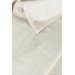 Varetta Mens Beige Long Sleeve Classic Cut Pocket Collar Buttoned Shirt
