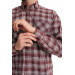 Varetta Mens Claret Red Double Pocket Winter Checkered Shirt