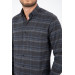 Varetta Mens Smoked Checkered Winter Pocketed Long Sleeve Classic Cut Shirt