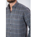 Varetta Mens Gray Striped Winter Pocketed Long Sleeve Classic Cut Shirt