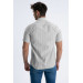 Varetta Mens Gray Short Sleeve Striped Summer Cotton Shirt