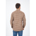 Varetta Mens Brown Striped Winter Pocketed Long Sleeve Classic Cut Shirt