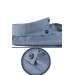 Varetta Mens Ashy Blue Plain Long Sleeve Cotton Linen Effect Collar Buttoned Shirt