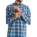 Varetta Mens Blue Double Pocket Winter Checkered Shirt