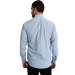 Varetta Mens Blue Checkered Pocket Long Sleeve Shirt