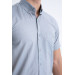 Varetta Mens Blue Short Sleeve Summer Cotton Shirt With Pockets