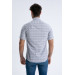 Varetta Mens Blue Short Sleeve Checkered Summer Cotton Shirt