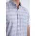 Varetta Mens Blue Short Sleeve Checkered Summer Cotton Shirt