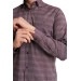 Varetta Mens Plum Checkered Long Sleeve Shirt With Pockets