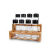 9 Piece Glass Spice Set With Wooden Stand And Ladder Spice Rack