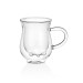 Glass Mug 250 Ml Thermal Insulated Glass Cup With Handle Transparent