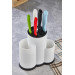 Countertop Knife Holder And Scoop Holder Organizer White 30X34