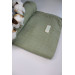 Organic Cotton Baby Blanket, Olive Green, 90X100 Cm