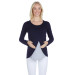 Navy Blue Cotton Viscose Maternity Long Sleeve Breastfeeding Blouse