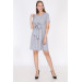 Elegant Dress With Gray Bow Suitable For Breastfeeding