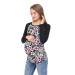 Black Floral Striped Maternity T Shirt