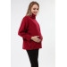 Zippered Maternity Sweatshirt Claret Red