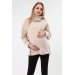 Zippered Maternity Sweatshirt Beige