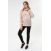 Zippered Maternity Sweatshirt Beige