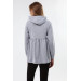 Drawstring Zippered Breastfeeding Sweatshirt Gray