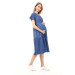 Blue Maternity Dress With Denim Buttons And Pockets