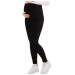 Adjustable Waist Winter Velvet Maternity Tights Black