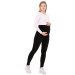 Adjustable Waist Winter Velvet Maternity Tights Black