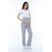 Adjustable Waist Maternity Daily Home Trousers Gray