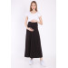 Adjustable Waist Maternity Skirt Black