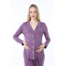 Buttoned Pijama Maternity Pajama Set Purple