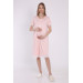 Front Snap Lace Maternity Nightgown Pink