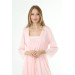 Lace Nursing Nightgown With Dressing Gown And Front Split Pink