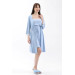 Lace Nursing Nightgown With Dressing Gown And Front Split Blue