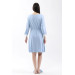 Lace Nursing Nightgown With Dressing Gown And Front Split Blue