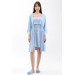 Lace Nursing Nightgown With Dressing Gown And Front Split Blue