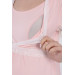 Front Split Lace Maternity Nightgown Pink