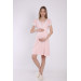Front Split Lace Maternity Nightgown Pink