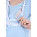 Front Split Lace Maternity Nightgown Blue