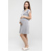 Front Split Lace Maternity Nightgown Gray