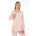 Lacy Breastfeeding Maternity Pajama Set Pink