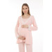 Lacy Breastfeeding Maternity Pajama Set Pink