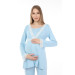Lacy Breastfeeding Maternity Pajama Set Blue