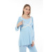 Lacy Breastfeeding Maternity Pajama Set Blue