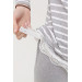 Buttoned Pocket Lace Maternity Pajama Set Gray