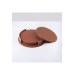 Brown Leather Round Coasters 4Pcs
