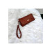 Womens Soft Brown Wallet With Card And Phone Compartment