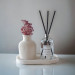 Decorative 100 Ml White Soap Scented Room Scent With Stick Miniature Vase Set With Stand