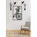 Wooden Wall Painting Bicycle With Flowers 45X22Cm