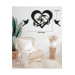 Home Office Wooden Decorative Wall Painting Heart With Rings 40X40Cm Black